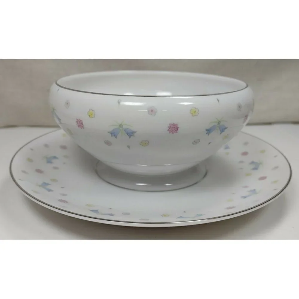 Vintage Jyoto Fine China Japan Candice 8093 Flower Ceramic White Gravy Boat